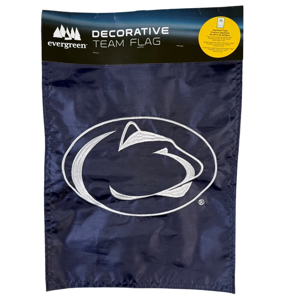 Evergreen Penn State Applique Garden Flag Navy Blue Nittany Lions NCAA Outdoor